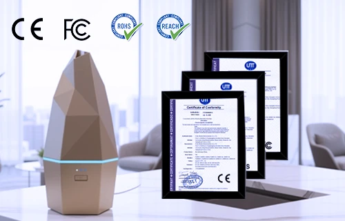 aroma diffuser international certification CE, FCC, RoHS, REACH aroma diffuser certification